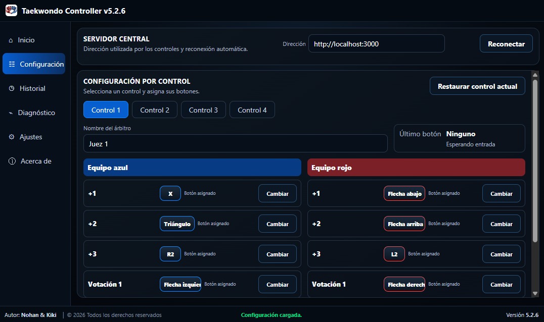 Configuración de botones por control